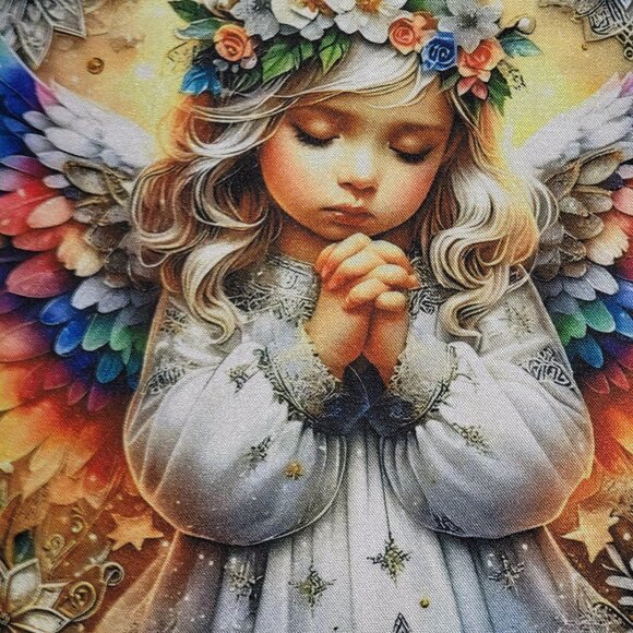 Praying Angel Colorful Wings Computer Non Slip Custom Mouse Pad - Picture 11 of 12